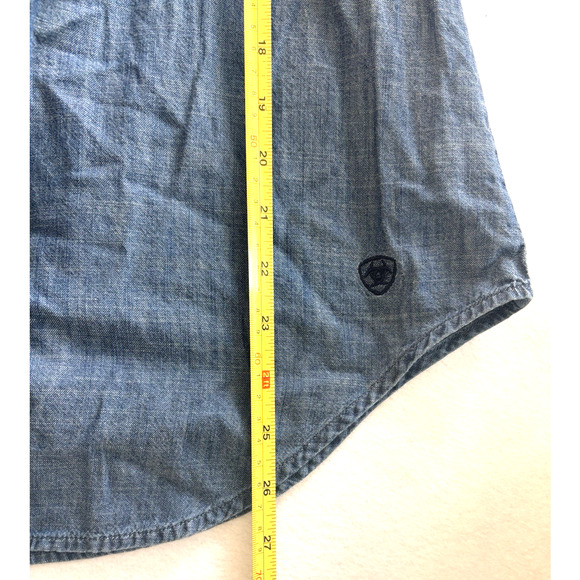Ariat Denim Western Shirt Women’s XL Embroidered Cowgirl Back Rodeo Ranch - Picture 7 of 9